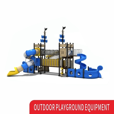 New Design Pirate Ship Shape Kids Play Ground Equipment Outdoor Playground Slide Kid Outdoor Play Area With S-shape Slid